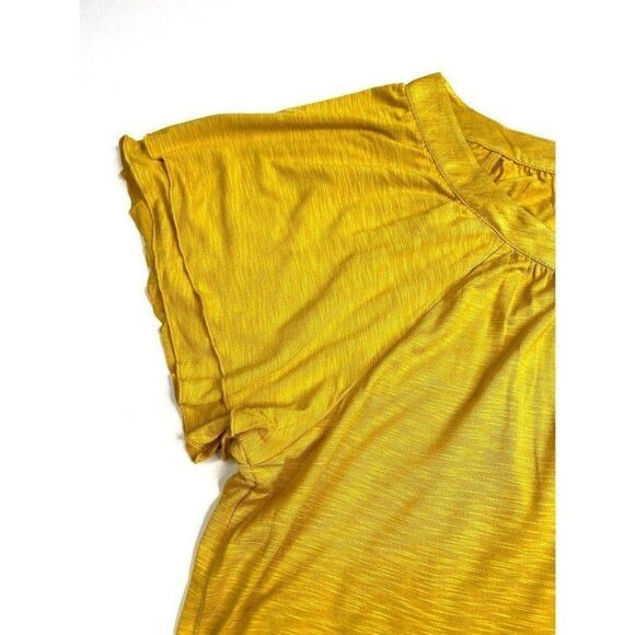 Style & Co Shirt Top XL Golden Yellow Short Sleeve - Picture 2 of 8